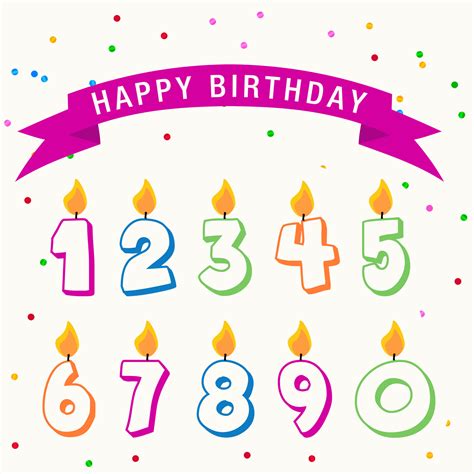 Vector hand drawn birthday numbers design set 24691028 Vector Art at ...