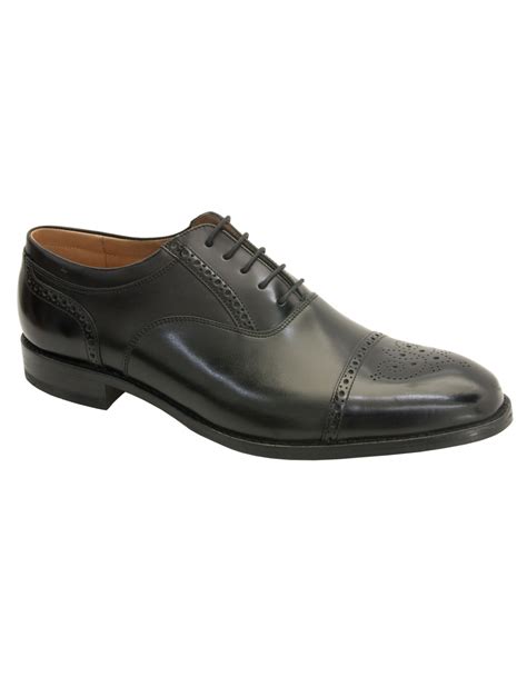 Loake Woodstock Black Calf / Polished Semi Brogue