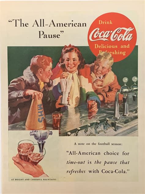 1937 Vintage Coca Cola Print Ad The All American Pause EBay