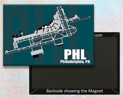 PHL Philadelphia Airport Diagram Map Handmade 3.25 X 2.25 Magnet MM10029 - Etsy