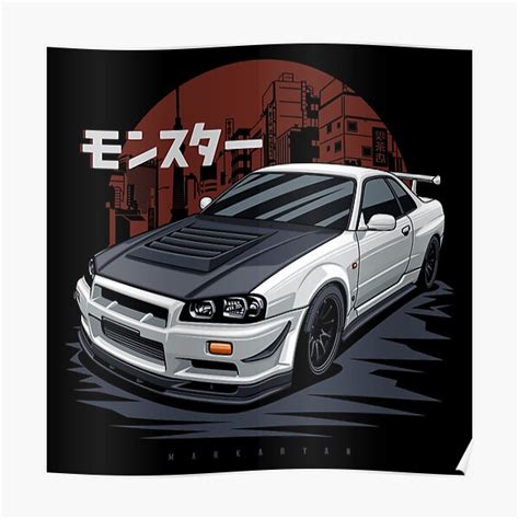 Monster Skyline Gtr R Poster For Sale By Olegmarkaryan Redbubble