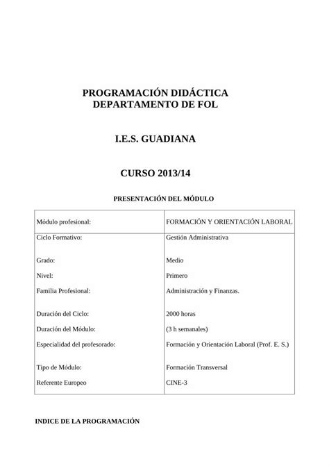 PDF PROGRAMACIÓN DIDÁCTICA DEPARTAMENTO DE FOL PDF fileprogramaciÓn