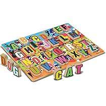 Melissa Doug Jumbo Abc Wooden Chunky Puzzle Online