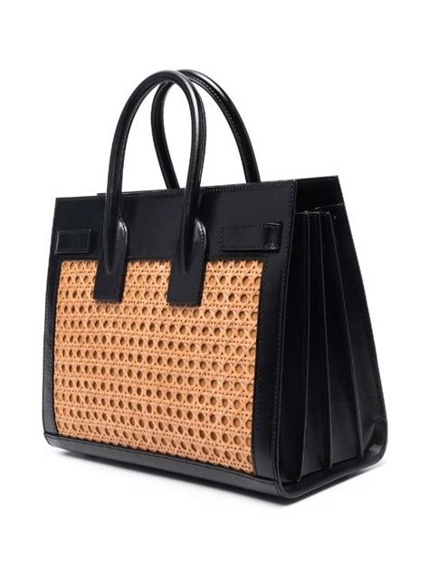 Woven Raffia Box Tote Bag Saint Laurent Eraldo