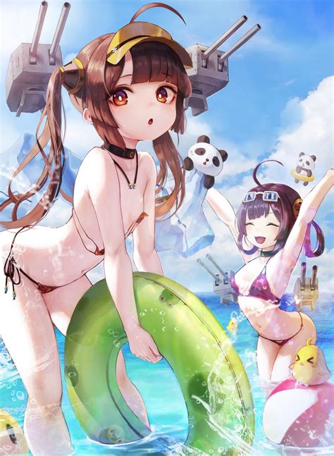 Ping Hai Ning Hai Ping Hai And Ning Hai Azur Lane Drawn By Hiki