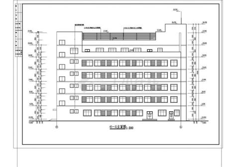 某6层框架结构办公楼设计cad建筑设计施工图办公建筑土木在线