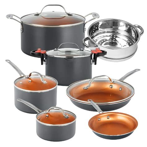 Gotham Steel 12 Piece Aluminum Ti Ceramic Nonstick Cookware Set 9579