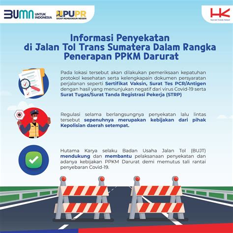 Hutama Karya Dan Kepolisian Lakukan Penyekatan Di Beberapa Ruas Jtts