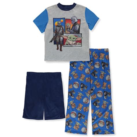 Star Wars The Mandalorian Boys Baby Yoda 3 Piece Pajamas Set Outfit