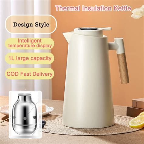 Yan L Insulation Hot Water Kettle Jug Vacuum Flask Nordic Thermos Inner Domestic Water Bottle
