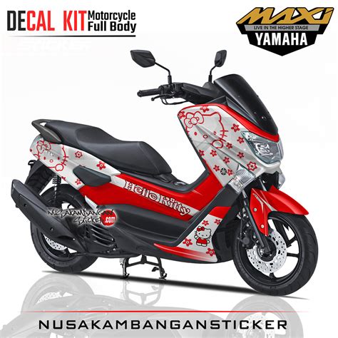 Decal Sticker Yamaha N Max Hello Kity Merah Stiker Full Body