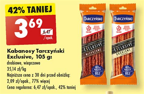 Promocja Kabanosy Tarczyński Exclusive 105 g Biedronka