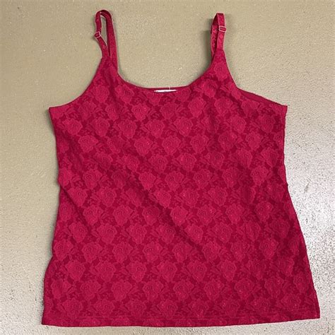 One Step Ahead Tops One Step Up Plus Red Lace Cami Tank Top X Poshmark