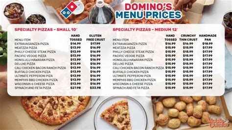 Domino’s Pizza Menu with Prices 2024 USA