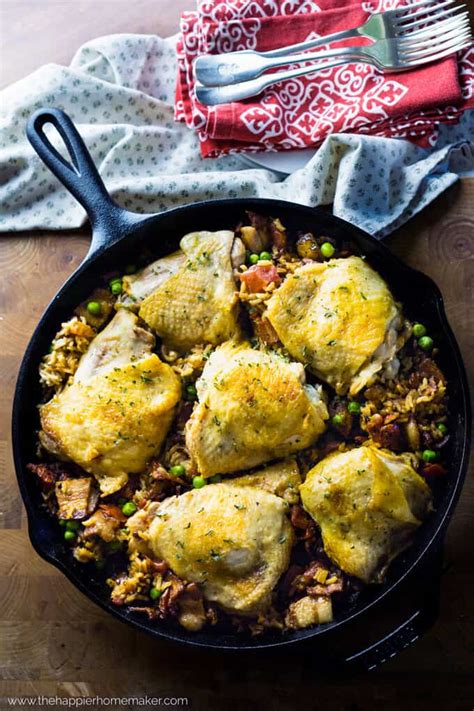 One Skillet Spanish Chicken And Rice The Happier Homemaker