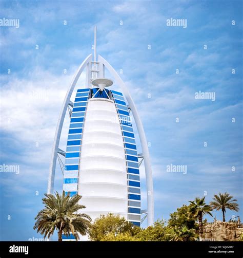 DUBAI, UAE - FEB 09: Burj Al Arab is 321m, second tallest hotel in the ...