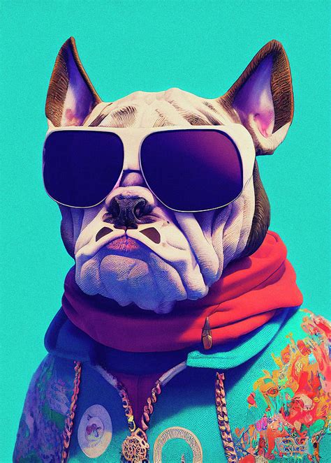 A Nursery Animal Pop Art Illustration Of Bulldog Digital Art By Art