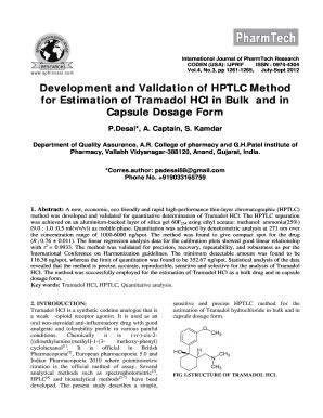 Fillable Online DEVELOPMENT AND VALIDATION OF HPTLC METHOD FOR