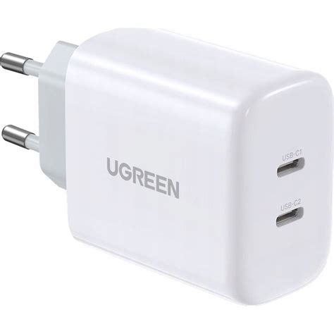 Kompaktowa ładowarka sieciowa Ugreen 40W 2x USB C PD do telefonu