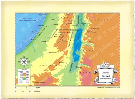 Map of Southern Israel showing Bethlehem | Bible Cartoons