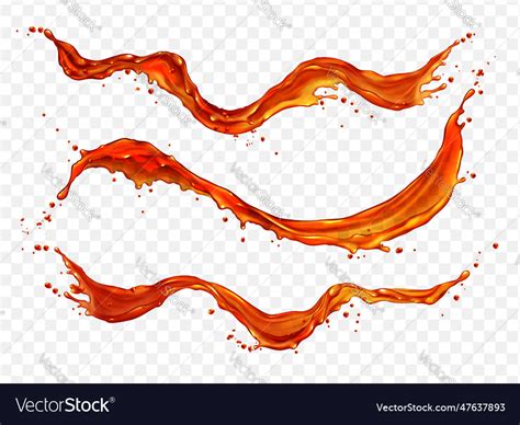 Red Orange Liquid Fruit Juice Splash Flow Vector Image