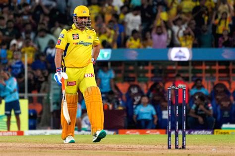 Ahmedabad Chennai Super Kings Captain Ms Dhoni During The Ipl 2023