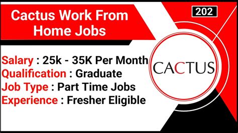 Cactus Work From Home Part Time Jobs Journal Specialist Support