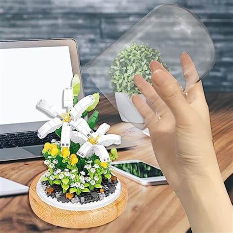 Lily Micro Flower Bouquet Building Set Mini Flower DIY Set With Dust