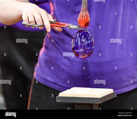 Glass blowing / glass art at the Corning Museum of Glass Stock Photo ...