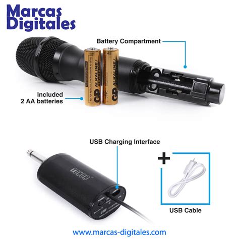 Tonor Sistema De Microfono De Mano Inalambrico Uhf Marcas Digitales