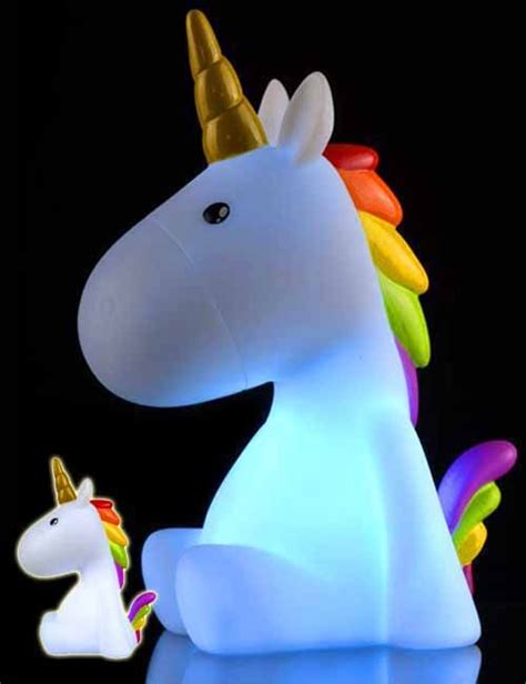 Lámpara de unicornio blanco con LED de colores del arco iris Leddecolores