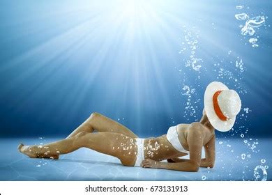 Slim Sexy Woman Bikini Water Splash Stock Photo Shutterstock