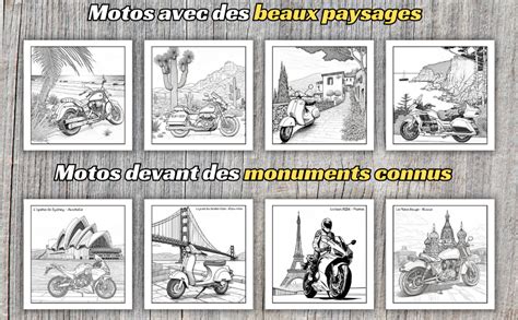 Amazon Fr Livre De Coloriage Motos Classiques Et Modernes Motos