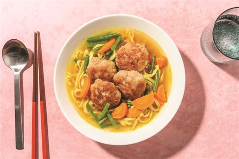 One Pot Char Siu Beef Meatball And Noodle Soup Recipe Hellofresh