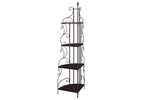 Poppy 74 Inch 4 Shelf Corner Bookshelf Copper And Cappuccino