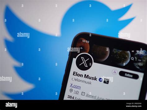 Un T L Phone Affiche Le Compte Twitter D Elon Musk Avec Le Nouveau