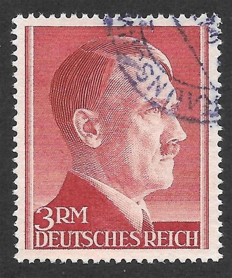 Doylesstamps Used 1944 German 5 Reich Mark Jumbo Perf 14 Scott 526a