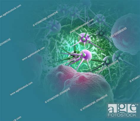 Digital 3d Illustration Of Cancer Cells In Human Body Stock Photo