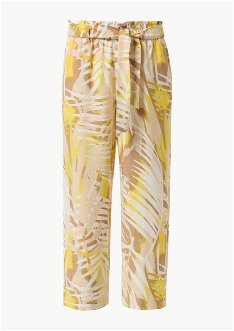 Trousers With Ties And Slit Pockets Yellow Comma