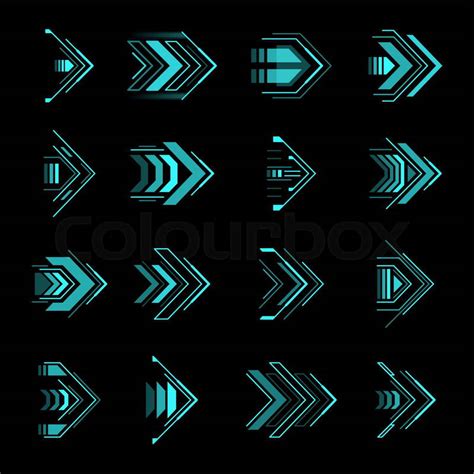 Hud Arrows Futuristic Navigation Pointers Sci Fi Ui Interf Colourbox