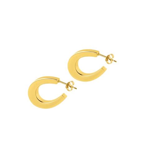 Goud Plated Ovale Hoops Bol