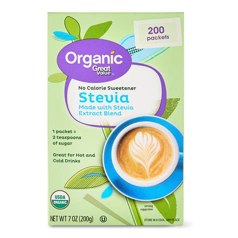 Great Value Organic Stevia No Calorie Sweetener 7 Oz 200 Count