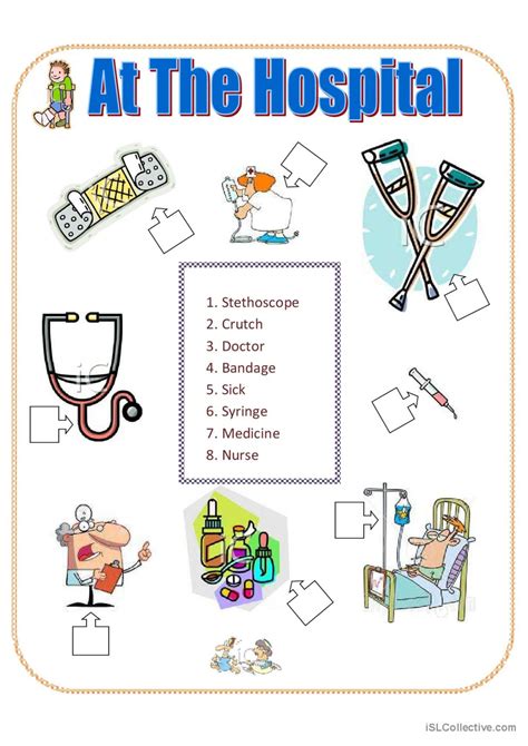 At The Hospital English Esl Worksheets Pdf And Doc