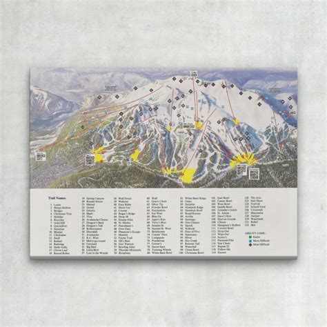 Mammoth Mountain Trail Map Canvas - Etsy