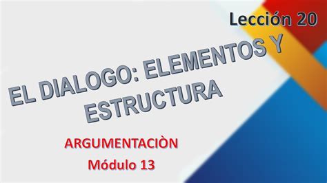 Lección 20 El Dialogo Elementos Y Estructura Youtube