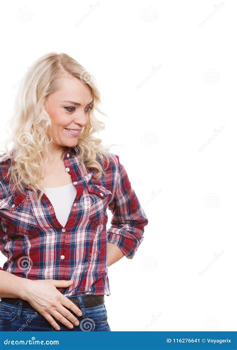 Portrait Of Mid Aged Blonde Woman Stock Image Image Of Caucasian