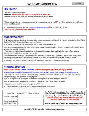 Fillable Online FAST CARD APPLICATION Fax Email Print - pdfFiller