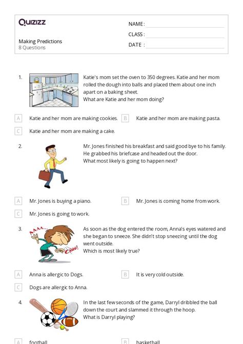 Making Predictions Worksheets For Rd Grade On Quizizz Free