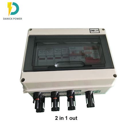 Ip65 Outdoor Small 1 In 1 Out Pv Combiner Box With Lighting Protection Max System Voltage 1000