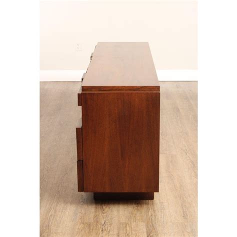 Lane Staccato Brutalist Mid Century Modern Walnut Triple Chest Chairish